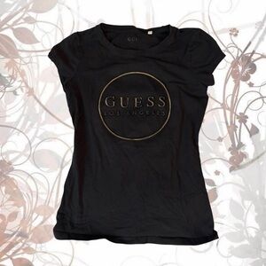 GUESS Black Tee with Gold Logo 🌟